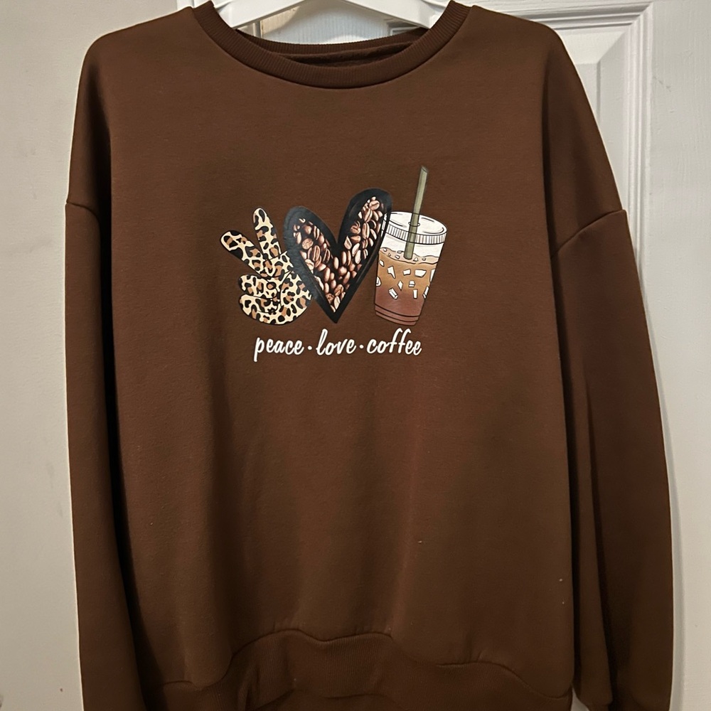 Ladies Brown Graphic Sweatshirt